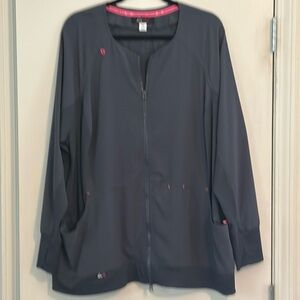 Koi Scrub jacket zip up gray , size 2X